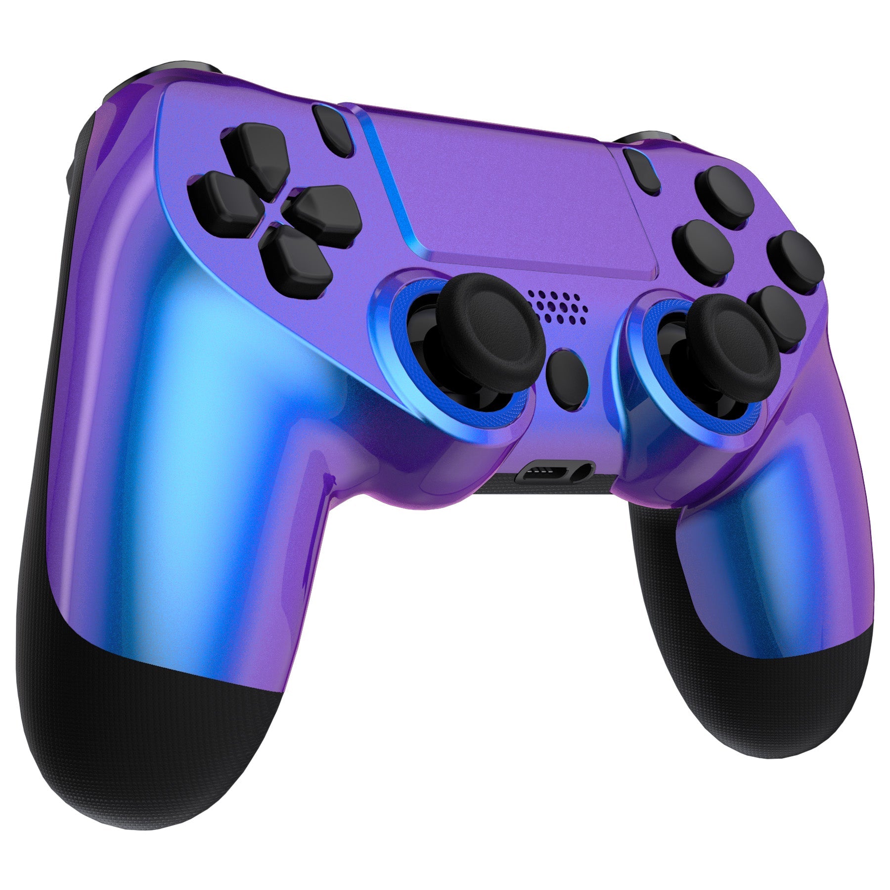 eXtremeRate Retail Chameleon Purple Blue Replacement Faceplate Touchpad, Redesigned Soft Touch Housing Shell Touch Pad Compatible with PS4 Slim Pro Controller JDM-040/050/055 - Controller NOT Included - GHP4P003