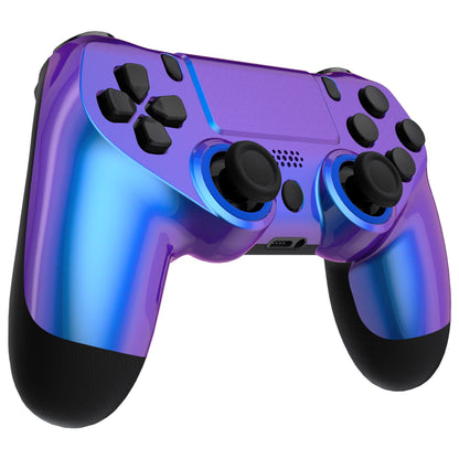 eXtremeRate Retail Chameleon Purple Blue Replacement Faceplate Touchpad, Redesigned Soft Touch Housing Shell Touch Pad Compatible with PS4 Slim Pro Controller JDM-040/050/055 - Controller NOT Included - GHP4P003