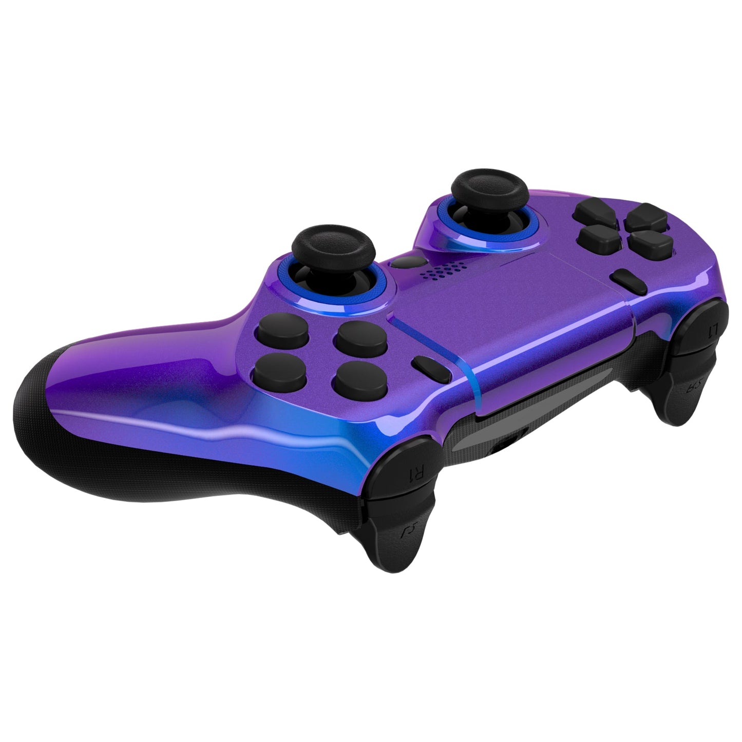 eXtremeRate Retail Chameleon Purple Blue Replacement Faceplate Touchpad, Redesigned Soft Touch Housing Shell Touch Pad Compatible with PS4 Slim Pro Controller JDM-040/050/055 - Controller NOT Included - GHP4P003