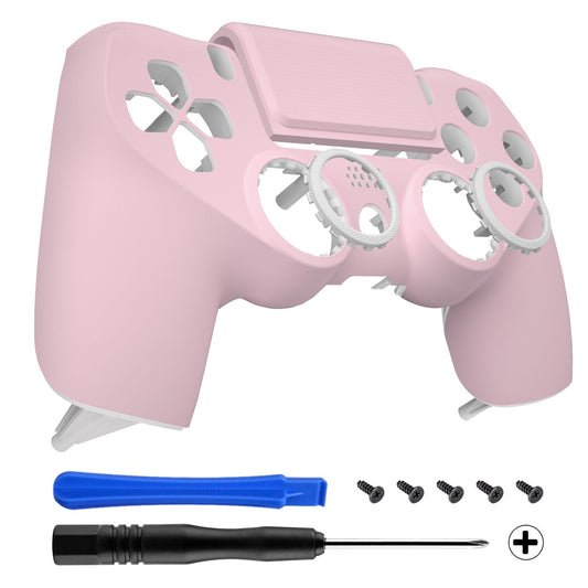 eXtremeRate Retail Cherry Blossoms Pink Ghost Replacement Faceplate Touchpad, Redesigned Soft Touch Housing Shell Touch Pad Compatible with PS4 Slim Pro Controller JDM-040/050/055 - Controller NOT Included - GHP4P004