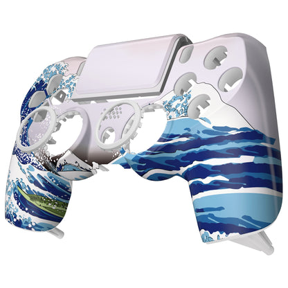 eXtremeRate Retail The Great Wave Replacement Faceplate Touchpad Cover, Redesigned Housing Shell Case Touch Pad Compatible with PS4 Slim Pro Controller JDM-040/050/055 - Controller NOT Included - GHP4T001