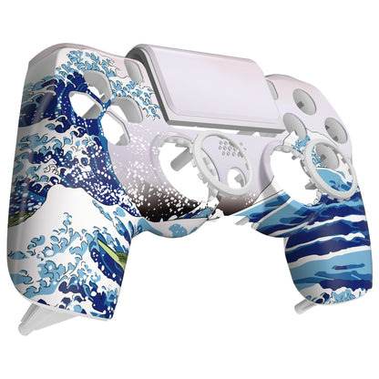 eXtremeRate Retail The Great Wave Replacement Faceplate Touchpad Cover, Redesigned Housing Shell Case Touch Pad Compatible with PS4 Slim Pro Controller JDM-040/050/055 - Controller NOT Included - GHP4T001