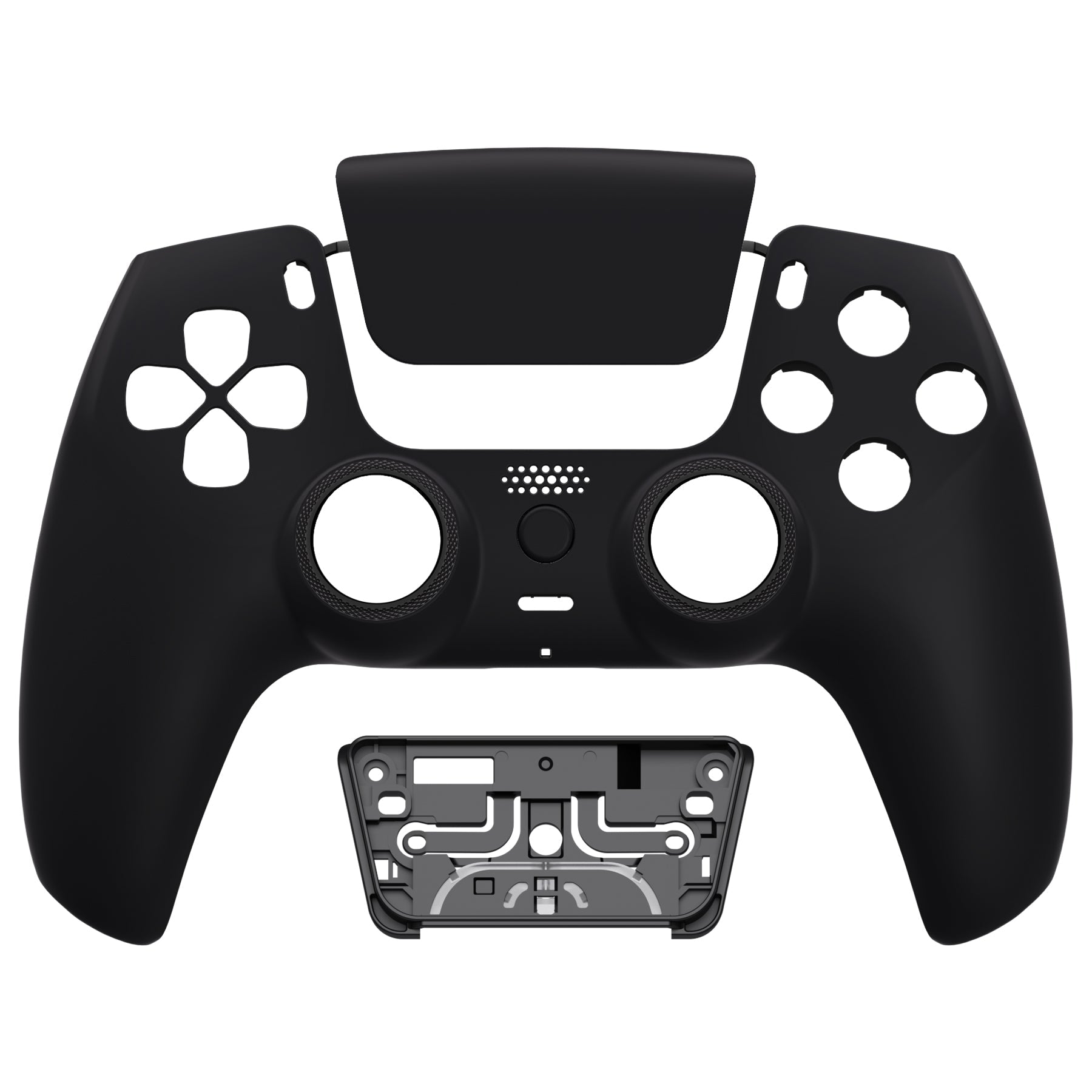 eXtremeRate Retail LUNA Redesigned Black Soft Touch Front Shell Touchpad Compatible with ps5 Controller BDM-010 BDM-020 BDM-030, DIY Replacement Housing Custom Touch Pad Cover Compatible with ps5 Controller - GHPFP001