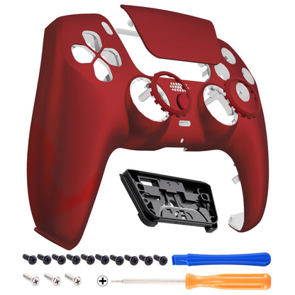 eXtremeRate Retail LUNA Redesigned Scarlet Red Soft Touch Front Shell Touchpad Compatible with ps5 Controller BDM-010 BDM-020 BDM-030, DIY Replacement Housing Custom Touch Pad Cover Compatible with ps5 Controller - GHPFP002