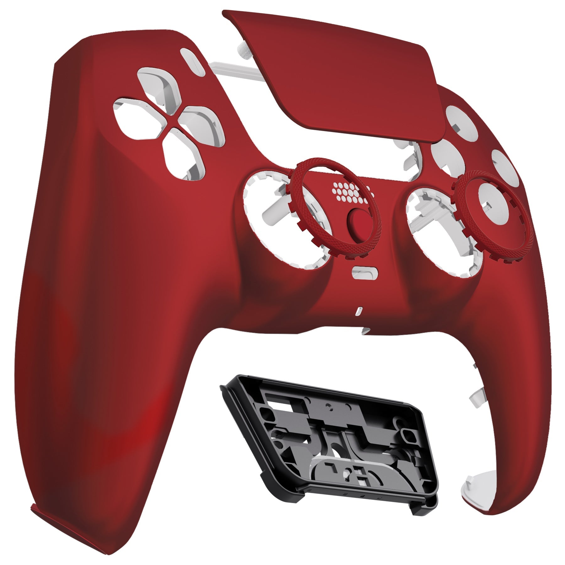 eXtremeRate Retail LUNA Redesigned Scarlet Red Soft Touch Front Shell Touchpad Compatible with ps5 Controller BDM-010 BDM-020 BDM-030, DIY Replacement Housing Custom Touch Pad Cover Compatible with ps5 Controller - GHPFP002