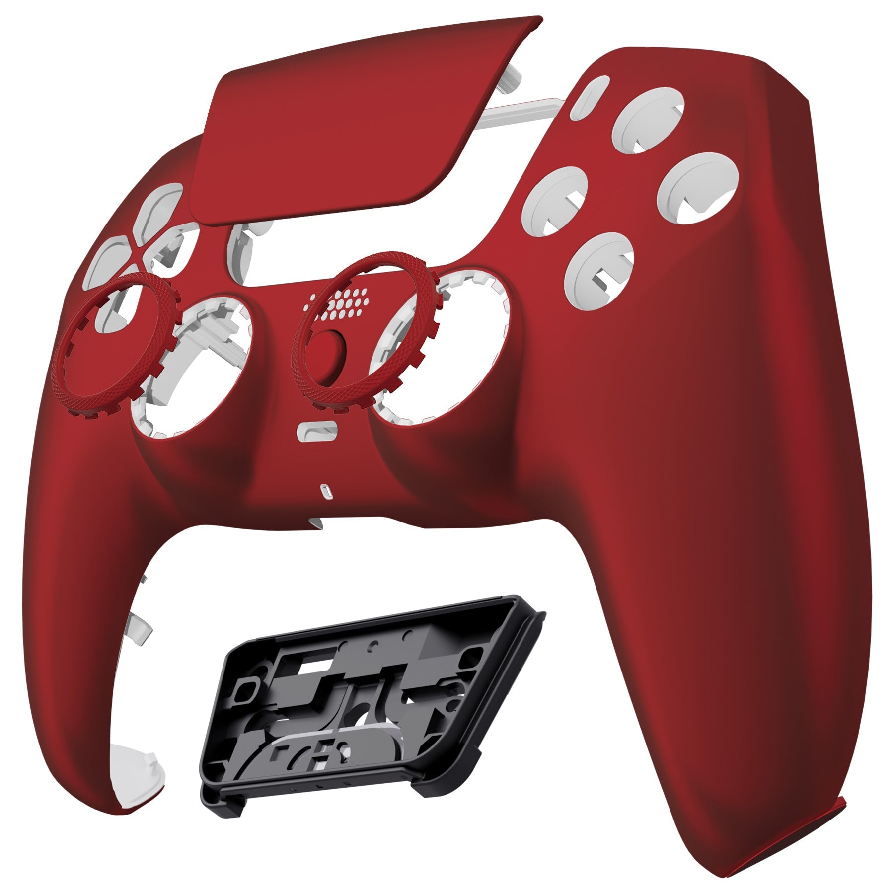 eXtremeRate Retail LUNA Redesigned Scarlet Red Soft Touch Front Shell Touchpad Compatible with ps5 Controller BDM-010 BDM-020 BDM-030, DIY Replacement Housing Custom Touch Pad Cover Compatible with ps5 Controller - GHPFP002