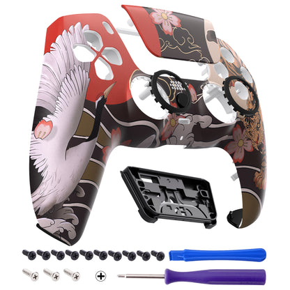 eXtremeRate LUNA Redesigned Replacement Front Shell & Touchpad for PS5 Controller BDM-010/020/030/040/050 [Tiger and Crane]