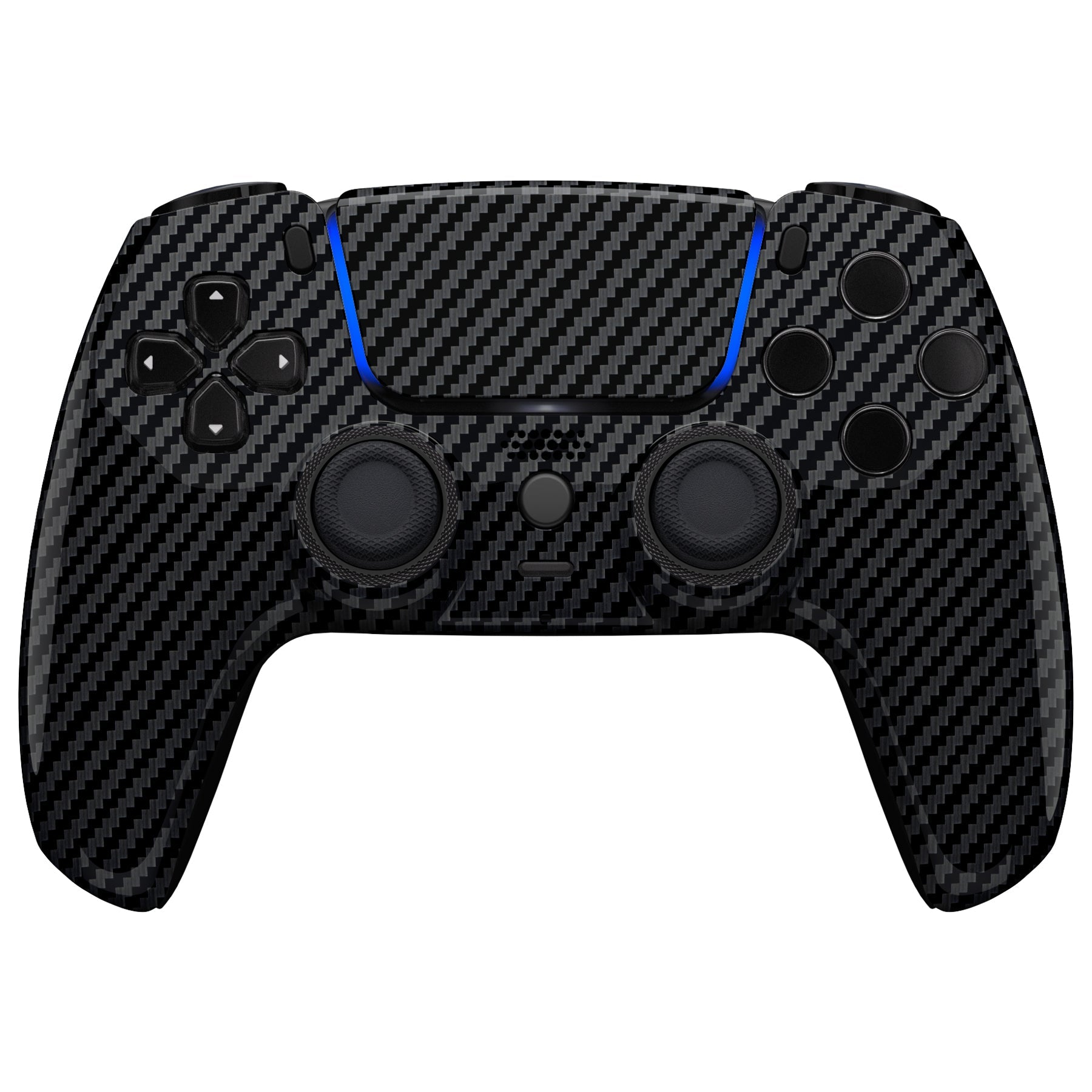 eXtremeRate Retail LUNA Redesigned Graphite Carbon Fiber Pattern Front Shell Touchpad Compatible with ps5 Controller BDM-010 BDM-020 BDM-030, DIY Replacement Housing Custom Touch Pad Cover Compatible with ps5 Controller - GHPFS001