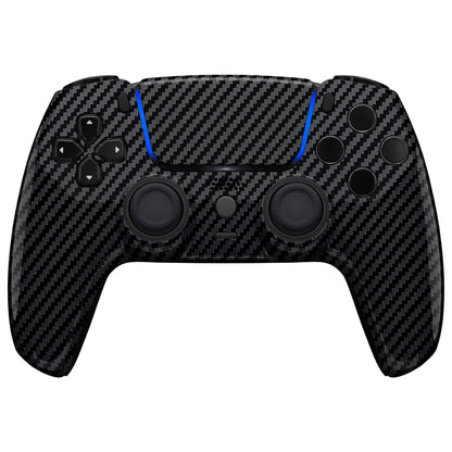 eXtremeRate Retail LUNA Redesigned Graphite Carbon Fiber Pattern Front Shell Touchpad Compatible with ps5 Controller BDM-010 BDM-020 BDM-030, DIY Replacement Housing Custom Touch Pad Cover Compatible with ps5 Controller - GHPFS001