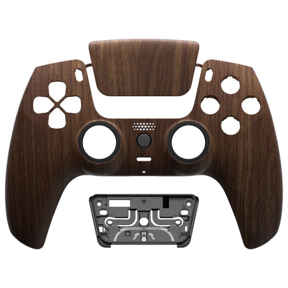 eXtremeRate Retail LUNA Redesigned Wood Grain Front Shell Touchpad Compatible with ps5 Controller BDM-010 BDM-020 BDM-030, DIY Replacement Housing Custom Touch Pad Cover Compatible with ps5 Controller - GHPFS002