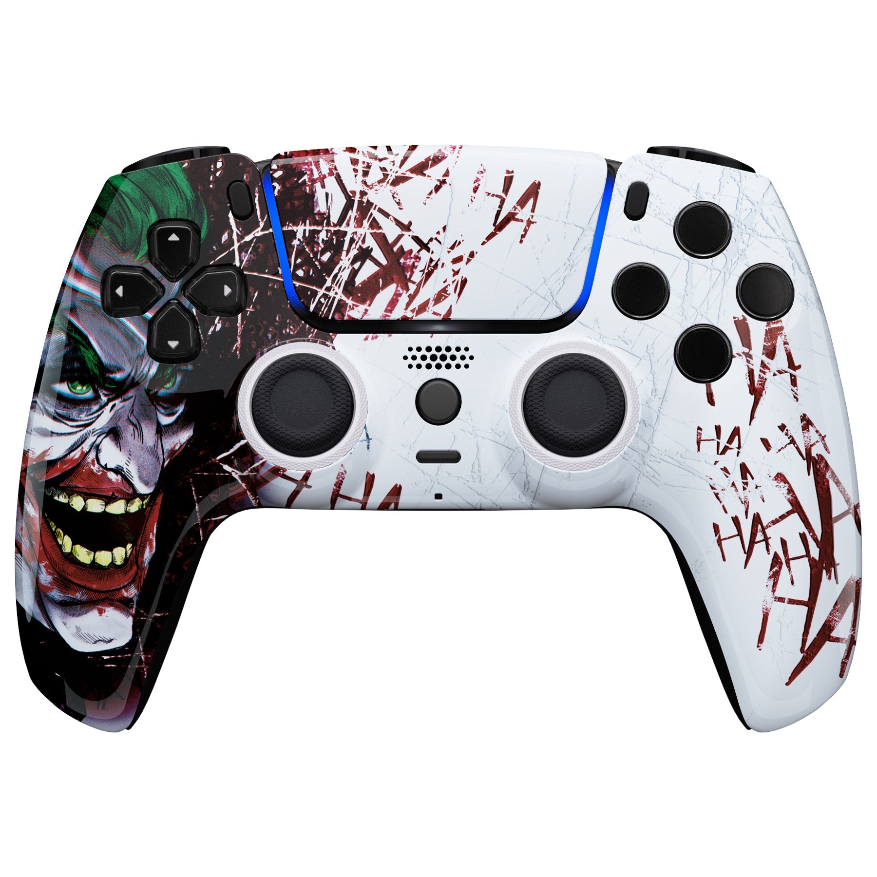 eXtremeRate Retail LUNA Redesigned Clown HAHAHA Front Shell Touchpad Compatible with ps5 Controller BDM-010 BDM-020 BDM-030, DIY Replacement Housing Custom Touch Pad Cover Compatible with ps5 Controller - GHPFT001