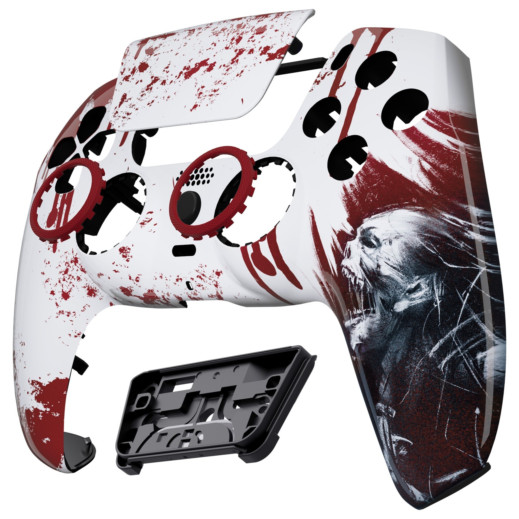 eXtremeRate Retail LUNA Redesigned Blood Zombie Front Shell Touchpad Compatible with ps5 Controller BDM-010 BDM-020 BDM-030, DIY Replacement Housing Custom Touch Pad Cover Compatible with ps5 Controller - GHPFT002