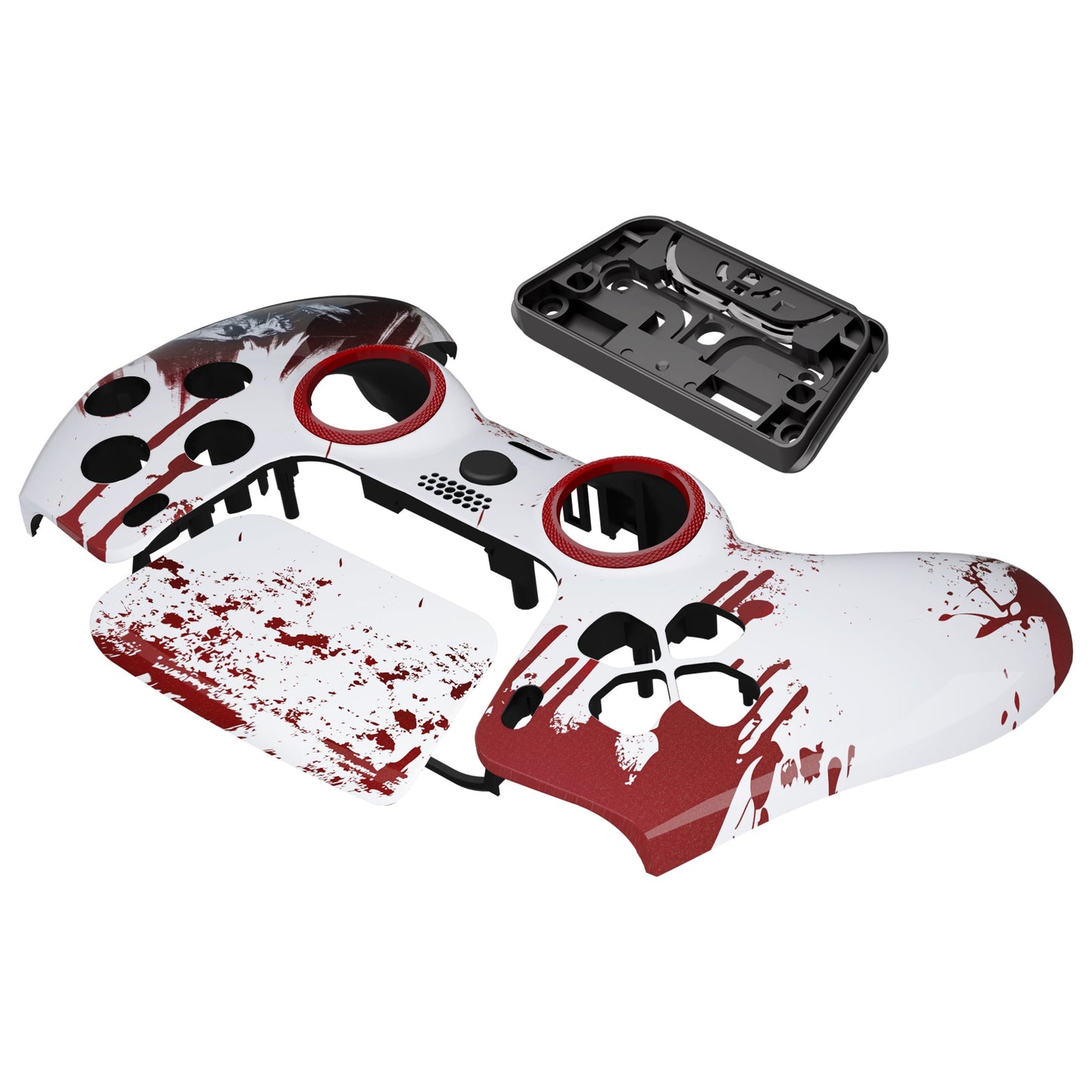 eXtremeRate Retail LUNA Redesigned Blood Zombie Front Shell Touchpad Compatible with ps5 Controller BDM-010 BDM-020 BDM-030, DIY Replacement Housing Custom Touch Pad Cover Compatible with ps5 Controller - GHPFT002