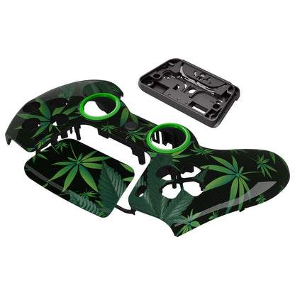 eXtremeRate Retail LUNA Redesigned Green Weeds Front Shell Touchpad Compatible with ps5 Controller BDM-010 BDM-020 BDM-030, DIY Replacement Housing Custom Touch Pad Cover Compatible with ps5 Controller - GHPFT003