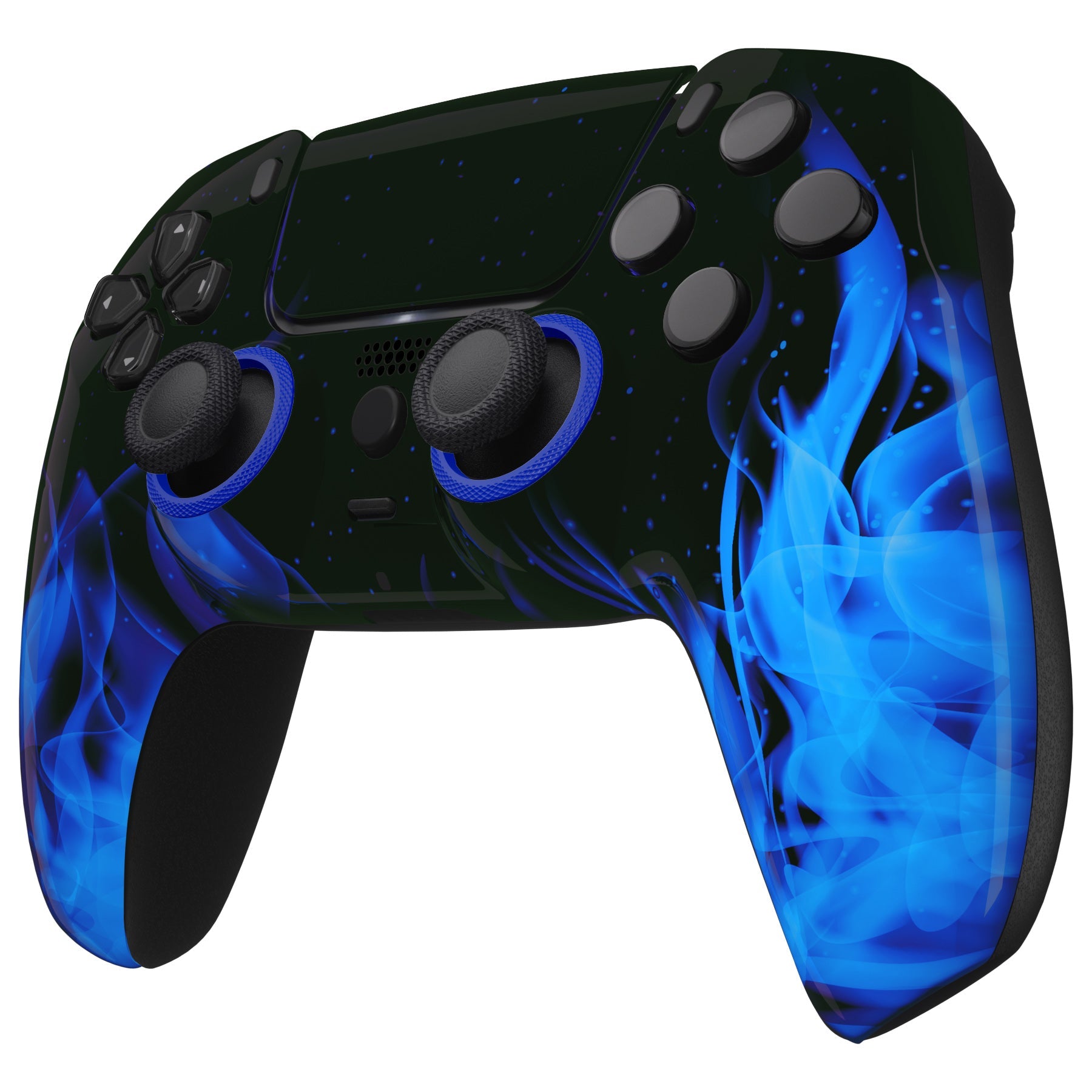 eXtremeRate Retail LUNA Redesigned Blue Flame Front Shell Touchpad Compatible with ps5 Controller BDM-010 BDM-020 BDM-030, DIY Replacement Housing Custom Touch Pad Cover Compatible with ps5 Controller - GHPFT006