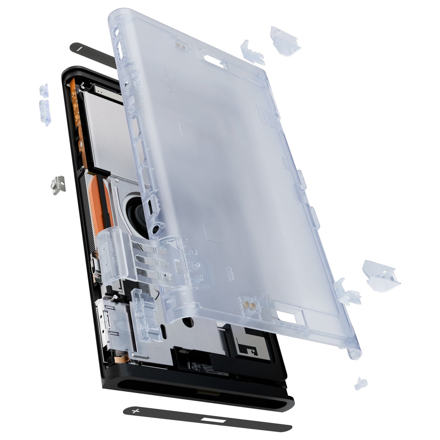 eXtremeRate Nintendo Switch 2コンソール対応交換バックプレート - キックスタンドなし【クリアグレイシャーブルー】