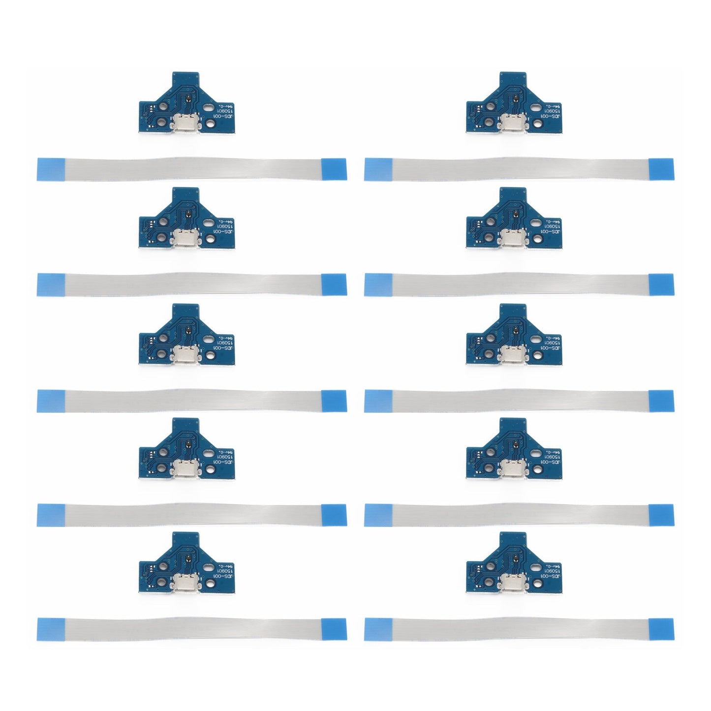 eXtremeRate Retail 10 x Repair Parts 14pin Charging Port PCB Board + Flex Cable For ps4 Controller-GP4F0042*10