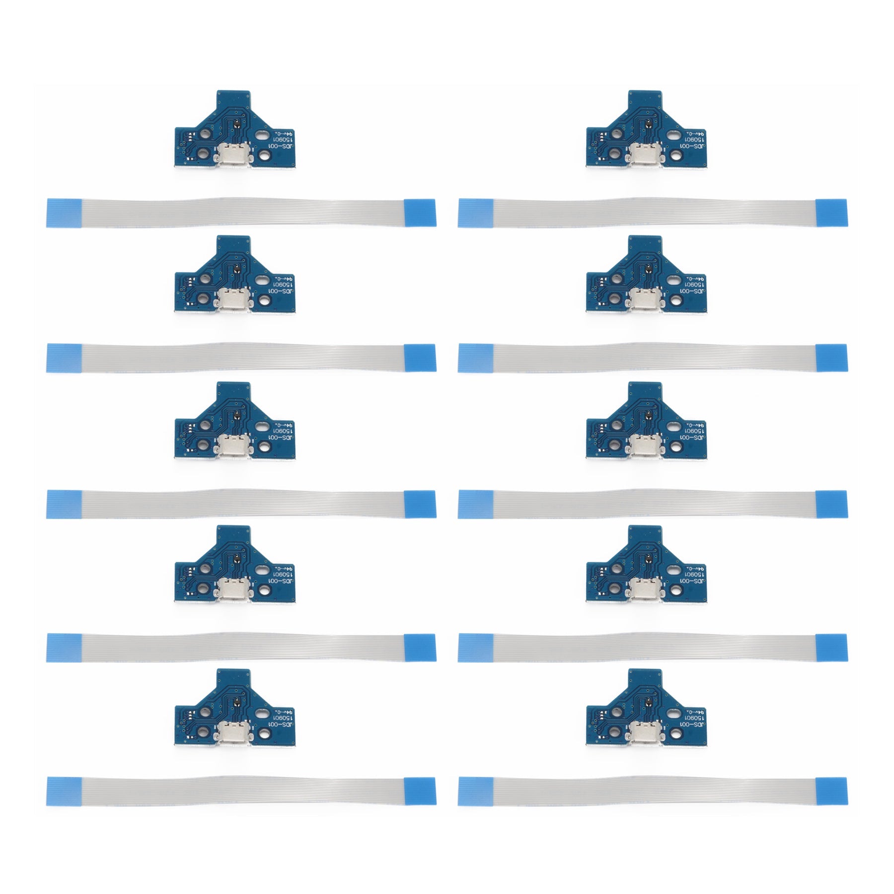 eXtremeRate Retail 10 x Repair Parts 14pin Charging Port PCB Board + Flex Cable For ps4 Controller-GP4F0042*10