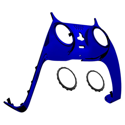 eXtremeRate Retail Chrome Blue Decorative Trim Shell Compatible with ps5 Controller, DIY Replacement Clip Shell, Custom Plates Cover Compatible with ps5 Controller with Accent Rings - GPFD4004