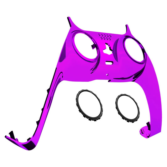 eXtremeRate Retail Chrome Purple Decorative Trim Shell Compatible with ps5 Controller, DIY Replacement Clip Shell, Custom Plates Cover Compatible with ps5 Controller with Accent Rings - GPFD4005