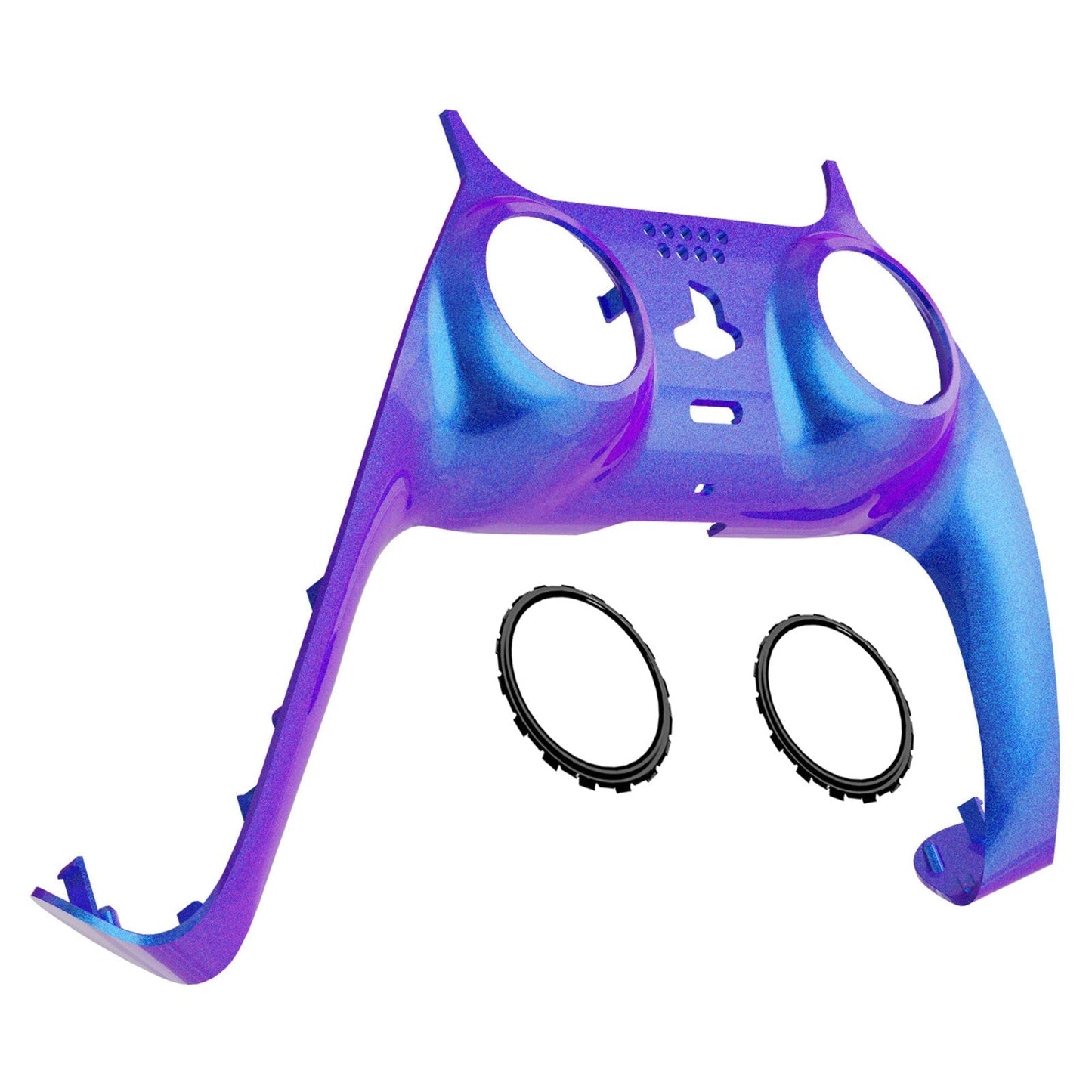 eXtremeRate Retail Chameleon Purple Blue Decorative Trim Shell Compatible with ps5 Controller, DIY Replacement Clip Shell, Custom Plates Cover Compatible with ps5 Controller with Accent Rings - GPFP3001