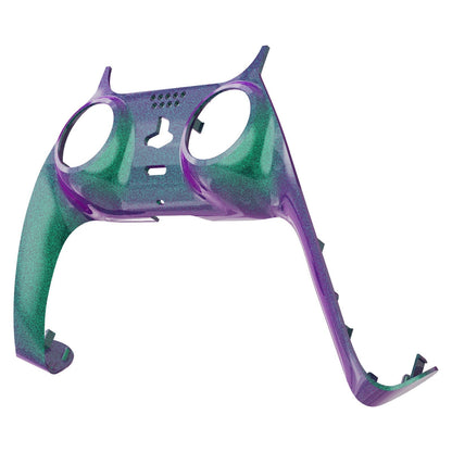 eXtremeRate Retail Chameleon Green Purple Decorative Trim Shell Compatible with ps5 Controller, DIY Replacement Clip Shell Compatible with ps5 Controller, Custom Plates Cover for ps5 Controller with Accent Rings - GPFP3002