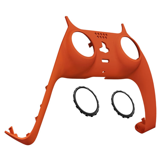 eXtremeRate Retail Orange Decorative Trim Shell Compatible with ps5 Controller, DIY Replacement Clip Shell, Custom Plates Cover Compatible with ps5 Controller with Accent Rings - GPFP3004