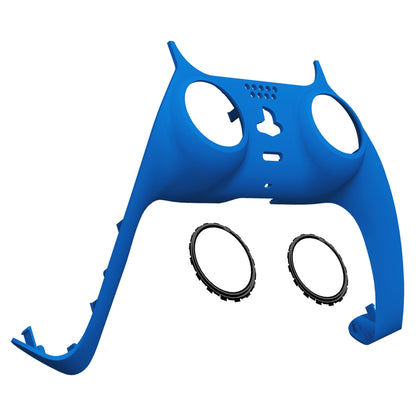 eXtremeRate Retail Blue Decorative Trim Shell Compatible with ps5 Controller, DIY Replacement Clip Shell, Custom Plates Cover Compatible with ps5 Controller with Accent Rings - GPFP3005