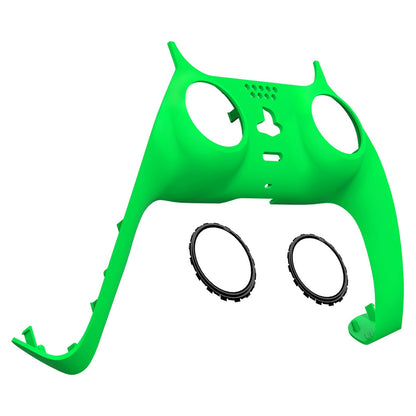 eXtremeRate Retail Neon Green Decorative Trim Shell Compatible with ps5 Controller, DIY Replacement Clip Shell, Custom Plates Cover Compatible with ps5 Controller with Accent Rings - GPFP3024