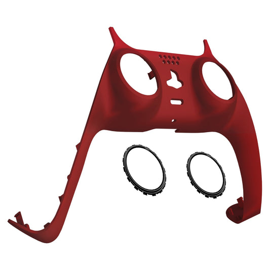 eXtremeRate Retail Passion Red Decorative Trim Shell Compatible with ps5 Controller, DIY Replacement Clip Shell, Custom Plates Cover Compatible with ps5 Controller with Accent Rings - GPFP3029