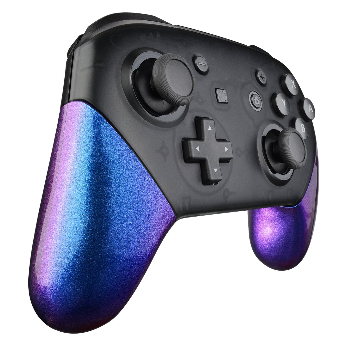 eXtremeRate Retail Chameleon Replacement Handle Grips for Nintendo Switch Pro Controller, Purple Blue DIY Hand Grip Shell for Nintendo Switch Pro - Controller NOT Included - GRP301