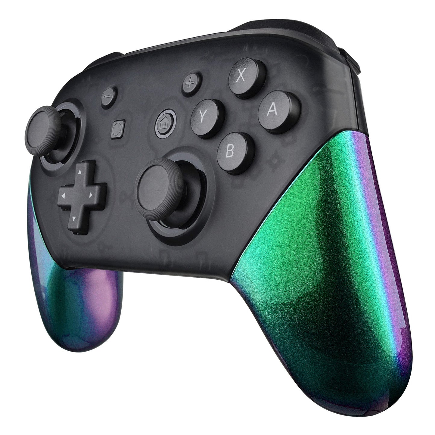 eXtremeRate Retail Chameleon Replacement Handle Grips for Nintendo Switch Pro Controller, Green Purple DIY Hand Grip Shell for Nintendo Switch Pro - Controller NOT Included - GRP311