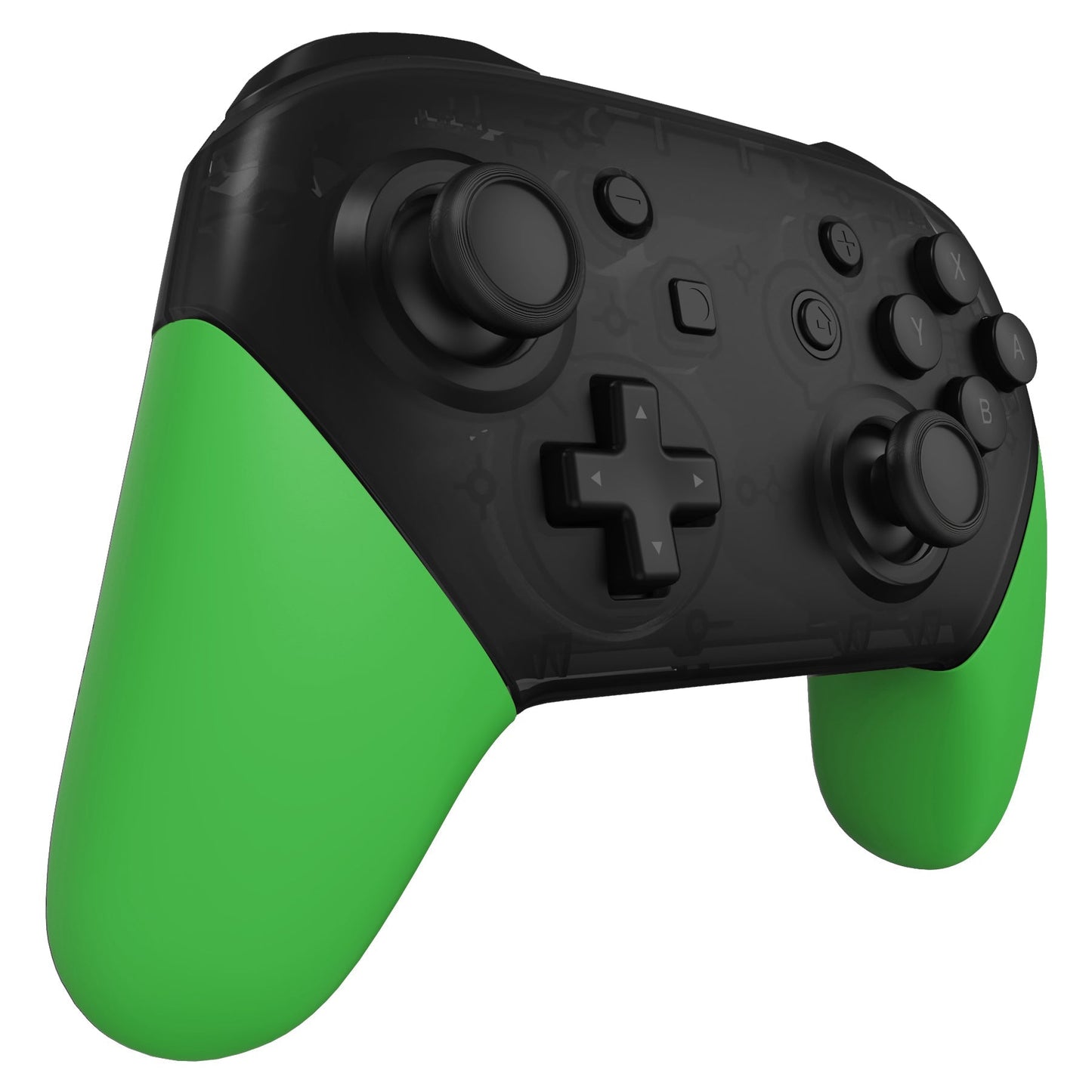 eXtremeRate Retail Green Replacement Handle Grips for NS Switch Pro Controller, Soft Touch DIY Hand Grip Shell for NS Switch Pro Controller - Controller NOT Included - GRP317