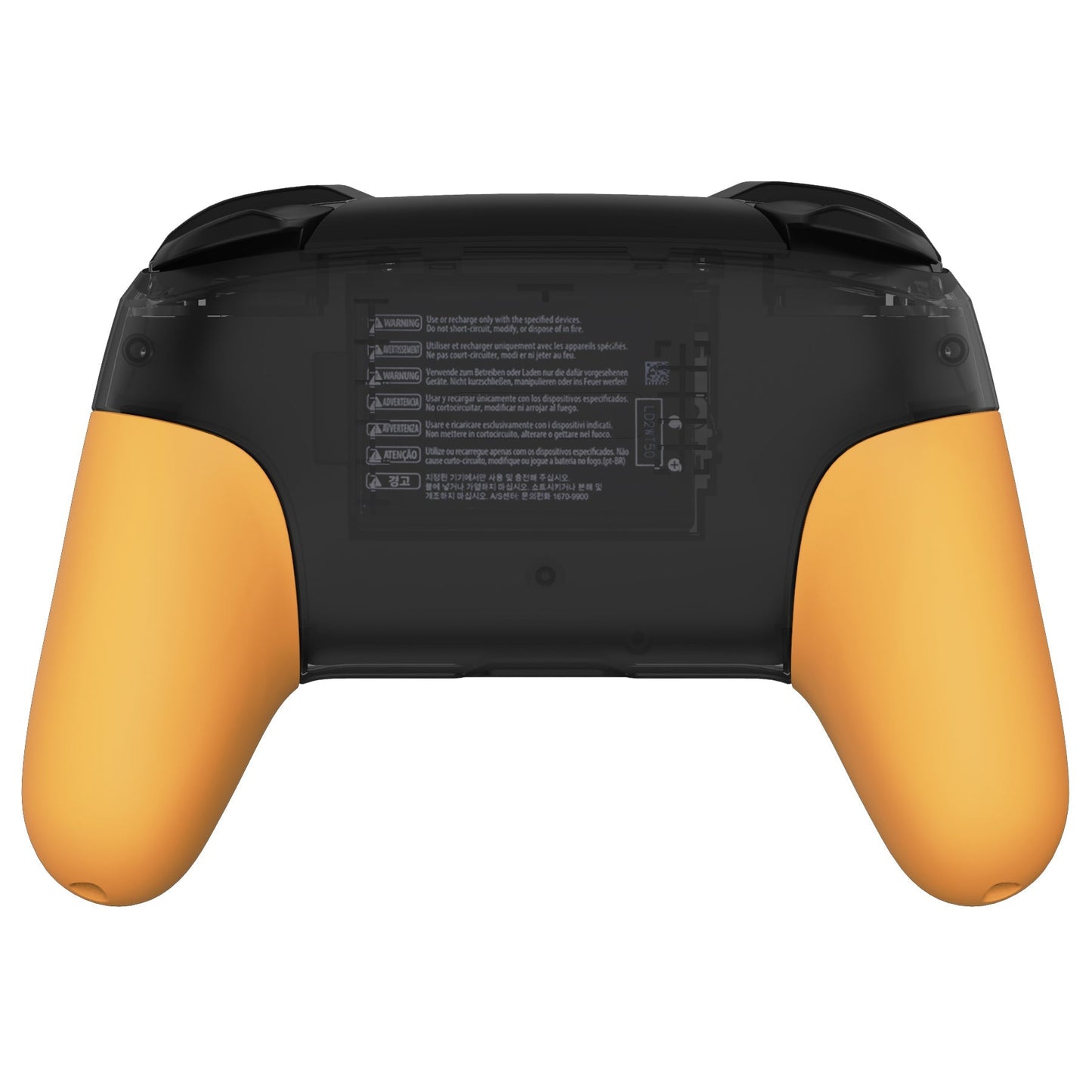 eXtremeRate Retail Caution Yellow Replacement Handle Grips for NS Switch Pro Controller, Soft Touch DIY Hand Grip Shell for NS Switch Pro Controller - Controller NOT Included - GRP318