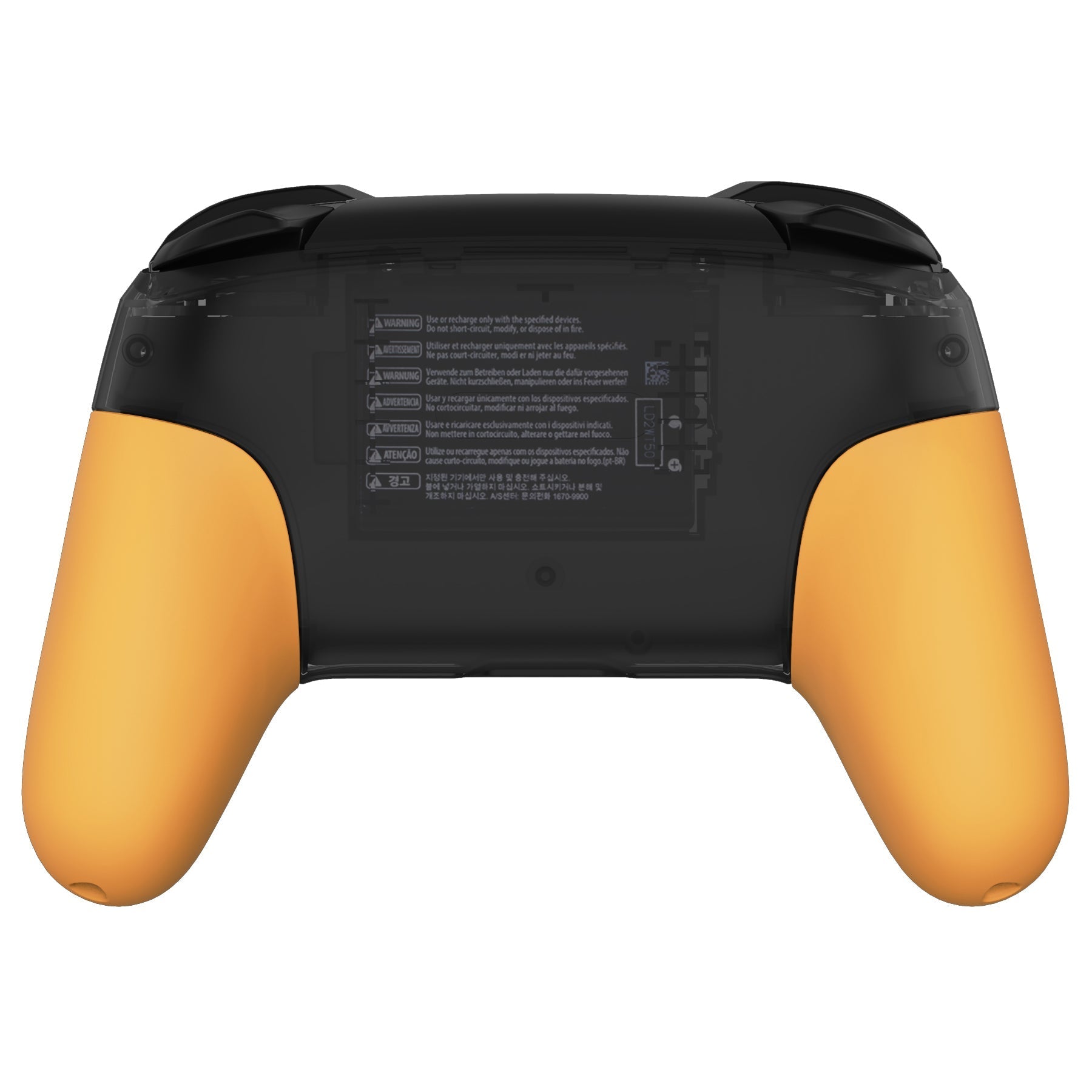 eXtremeRate Retail Caution Yellow Replacement Handle Grips for NS Switch Pro Controller, Soft Touch DIY Hand Grip Shell for NS Switch Pro Controller - Controller NOT Included - GRP318