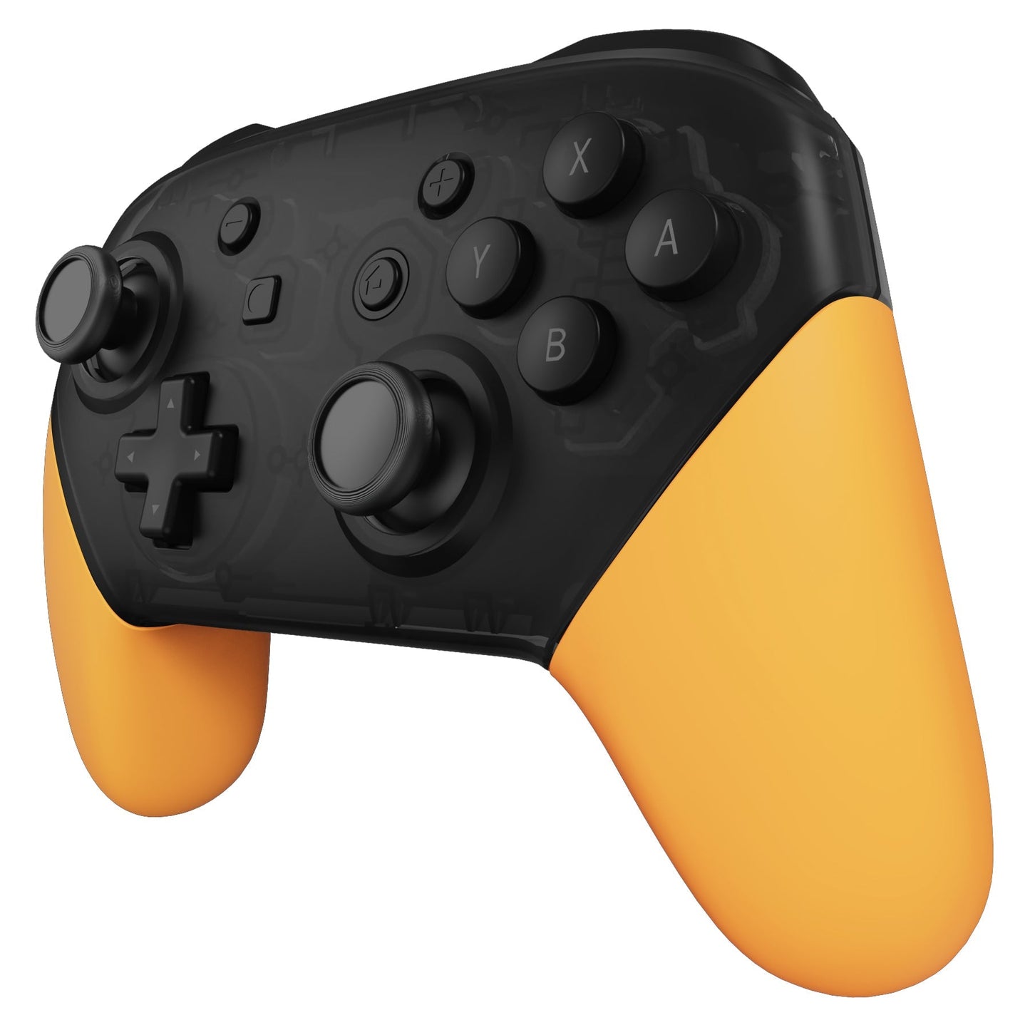 eXtremeRate Retail Caution Yellow Replacement Handle Grips for NS Switch Pro Controller, Soft Touch DIY Hand Grip Shell for NS Switch Pro Controller - Controller NOT Included - GRP318