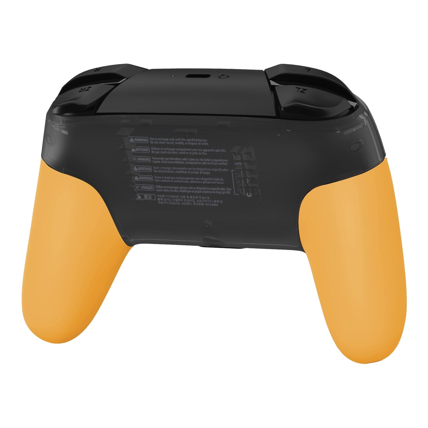 eXtremeRate Retail Caution Yellow Replacement Handle Grips for NS Switch Pro Controller, Soft Touch DIY Hand Grip Shell for NS Switch Pro Controller - Controller NOT Included - GRP318