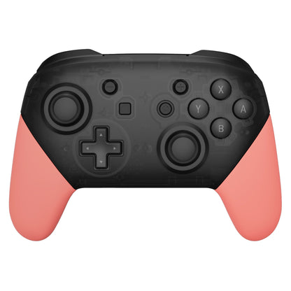 eXtremeRate Retail Coral Replacement Handle Grips for NS Switch Pro Controller, Soft Touch DIY Hand Grip Shell for NS Switch Pro Controller - Controller NOT Included - GRP346