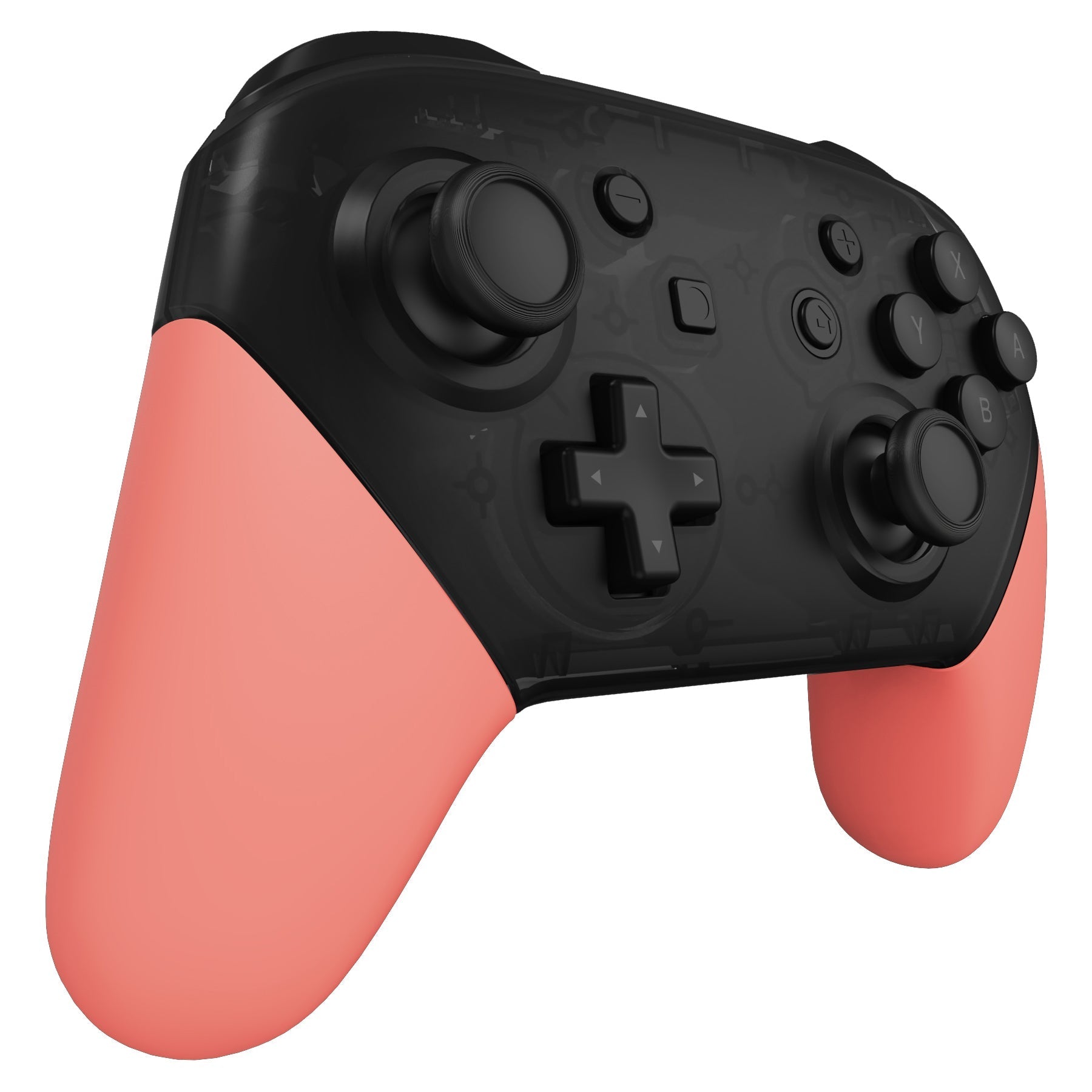 eXtremeRate Retail Coral Replacement Handle Grips for NS Switch Pro Controller, Soft Touch DIY Hand Grip Shell for NS Switch Pro Controller - Controller NOT Included - GRP346