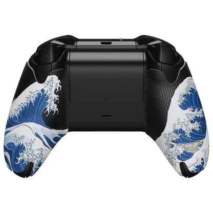 eXtremeRate Retail The Great Wave Off Kanagawa Anti-Skid Sweat-Absorbent Controller Grip for Xbox One S & X, Xbox One Controller, Professional Textured Soft Rubber Pads Handle Grips for Xbox One, Xbox One S/X Controller - GX00170