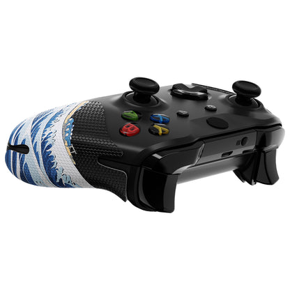 eXtremeRate Retail The Great Wave Off Kanagawa Anti-Skid Sweat-Absorbent Controller Grip for Xbox One S & X, Xbox One Controller, Professional Textured Soft Rubber Pads Handle Grips for Xbox One, Xbox One S/X Controller - GX00170