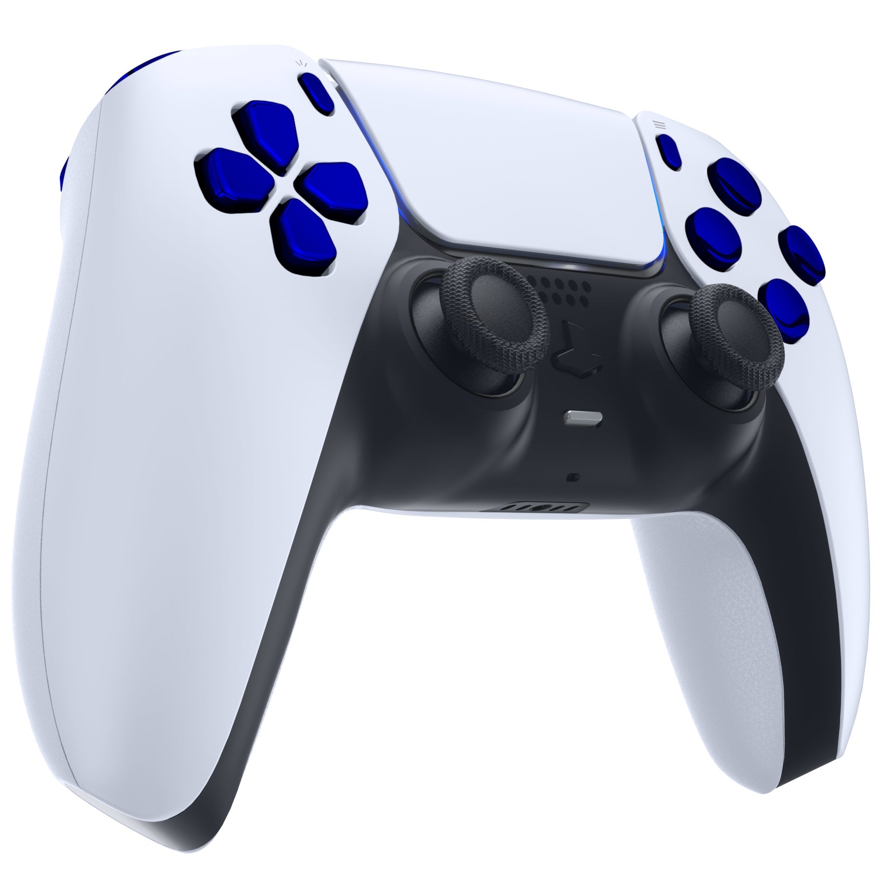 eXtremeRate Replacement Full Set Buttons Compatible with PS5 Controller BDM-030/040 - Chrome Blue eXtremeRate