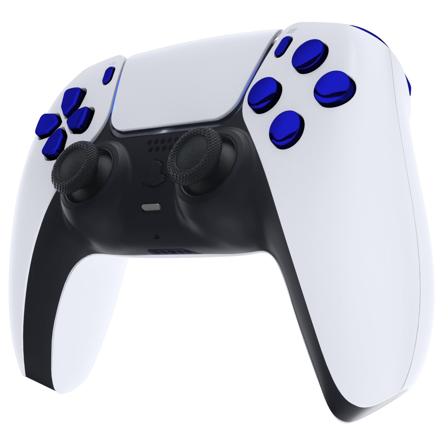 eXtremeRate Replacement Full Set Buttons Compatible with PS5 Controller BDM-030/040 - Chrome Blue eXtremeRate