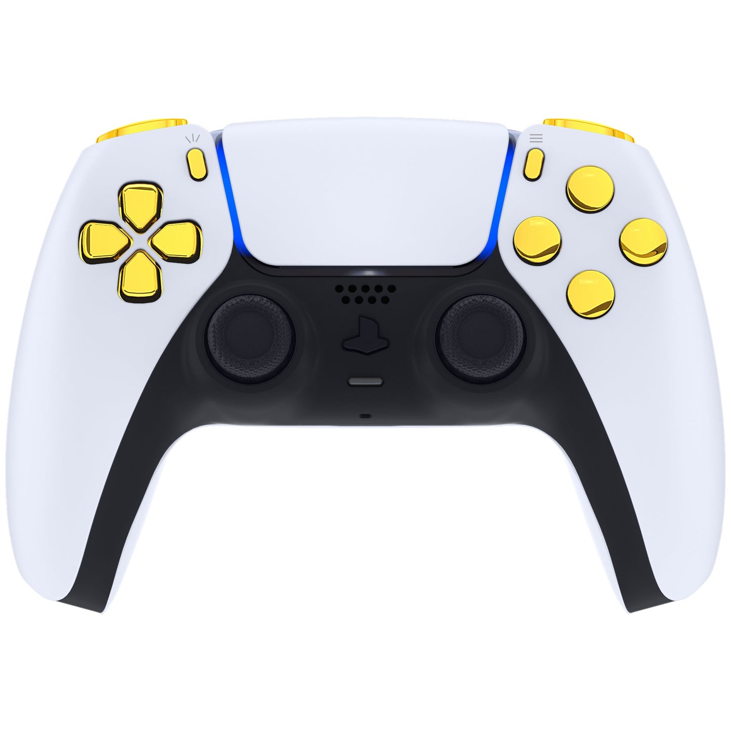 eXtremeRate Replacement Full Set Buttons Compatible with PS5 Controller BDM-030/040 - Chrome Gold eXtremeRate