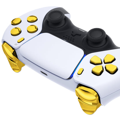 eXtremeRate Replacement Full Set Buttons Compatible with PS5 Controller BDM-030/040 - Chrome Gold eXtremeRate