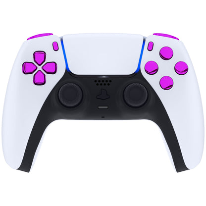 eXtremeRate Replacement Full Set Buttons Compatible with PS5 Controller BDM-030/040 - Chrome Purple eXtremeRate