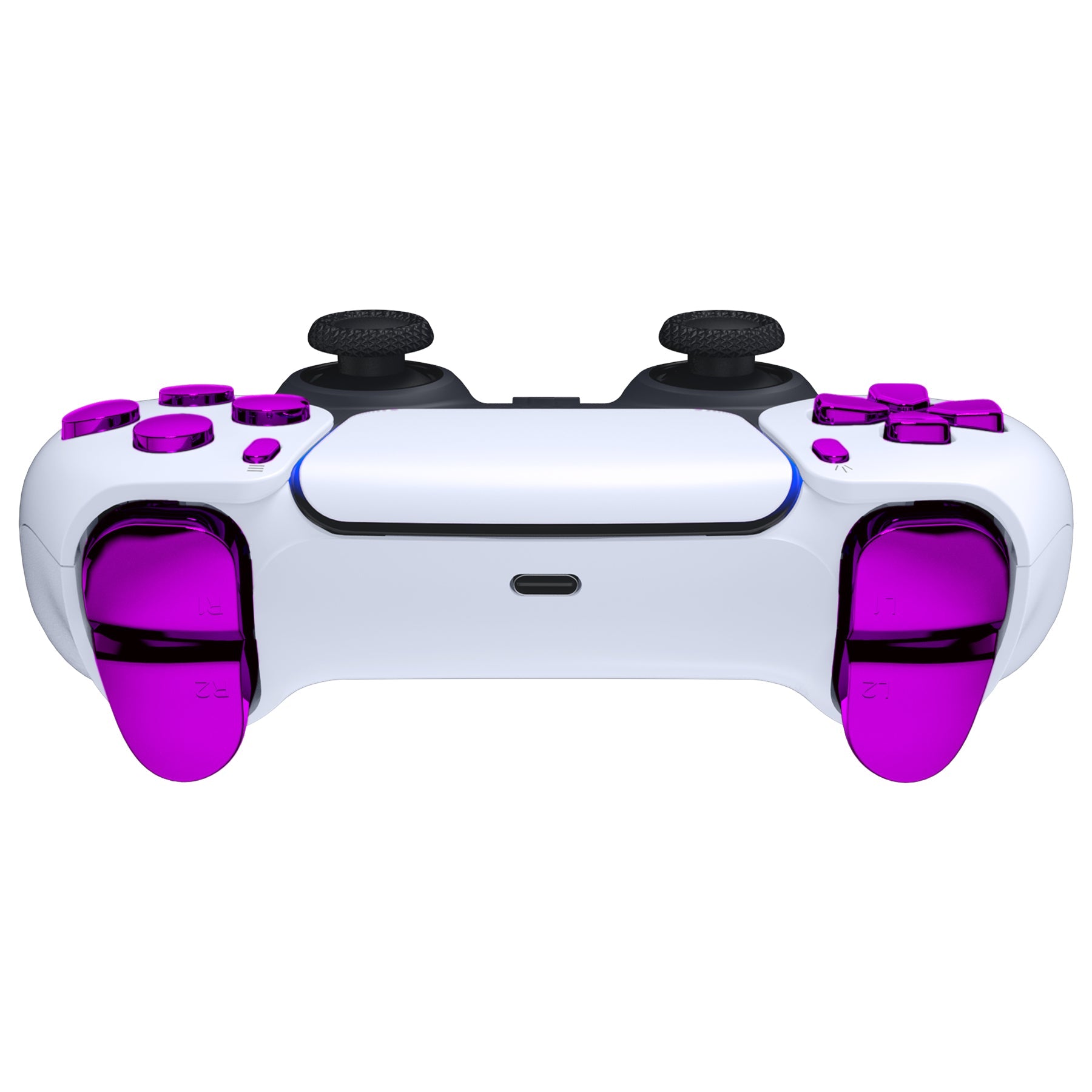 eXtremeRate Replacement Full Set Buttons Compatible with PS5 Controller BDM-030/040 - Chrome Purple eXtremeRate