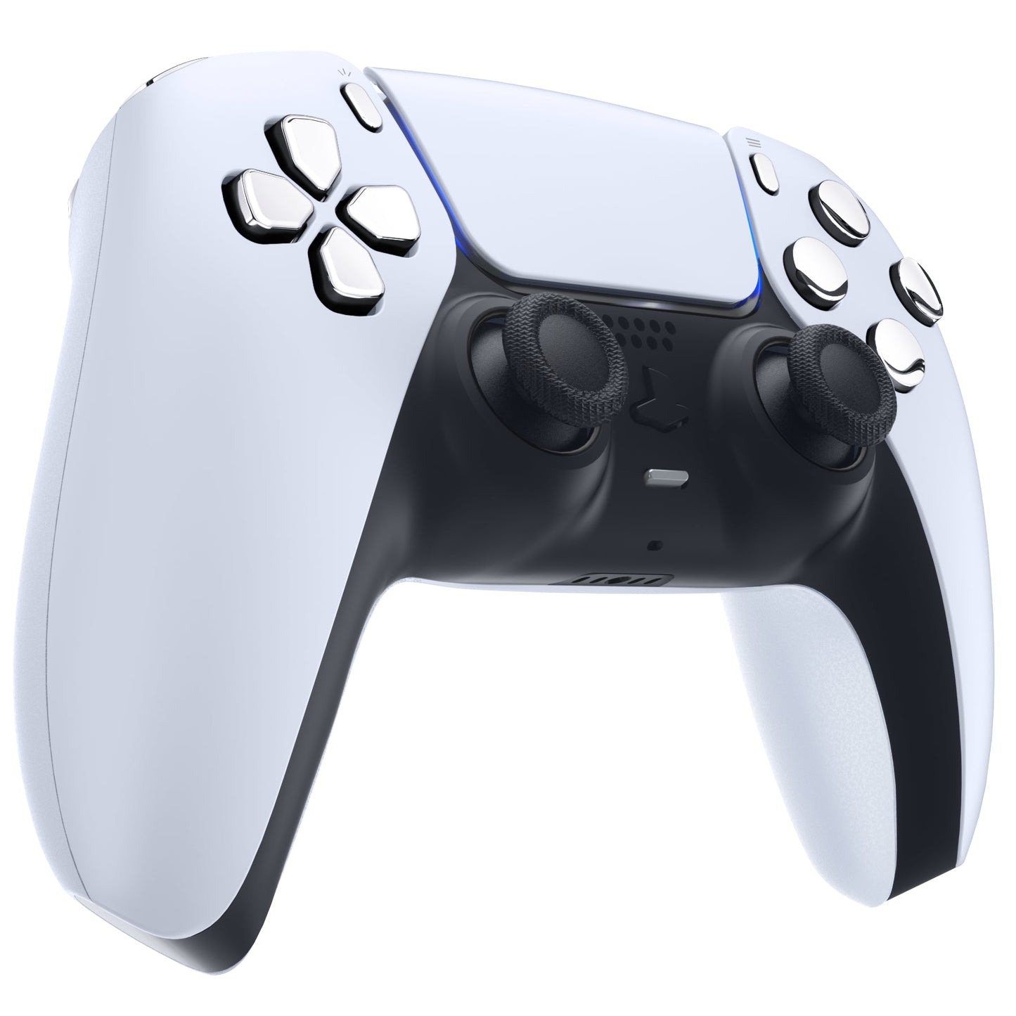 eXtremeRate Replacement Full Set Buttons Compatible with PS5 Controller BDM-030/040 - Chrome Silver eXtremeRate