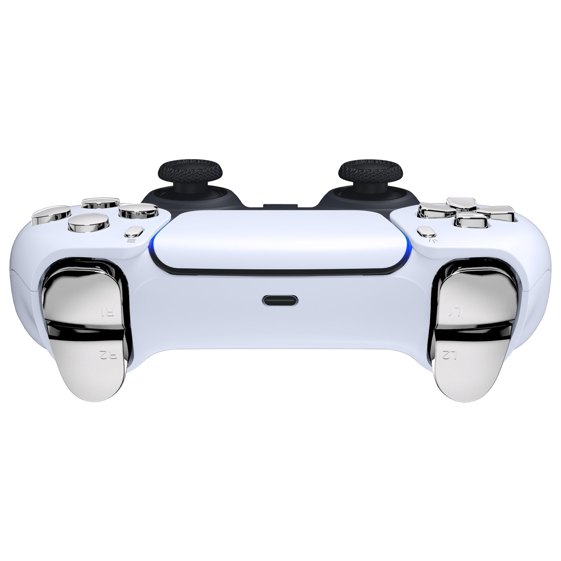 eXtremeRate Replacement Full Set Buttons Compatible with PS5 Controller BDM-030/040 - Chrome Silver eXtremeRate