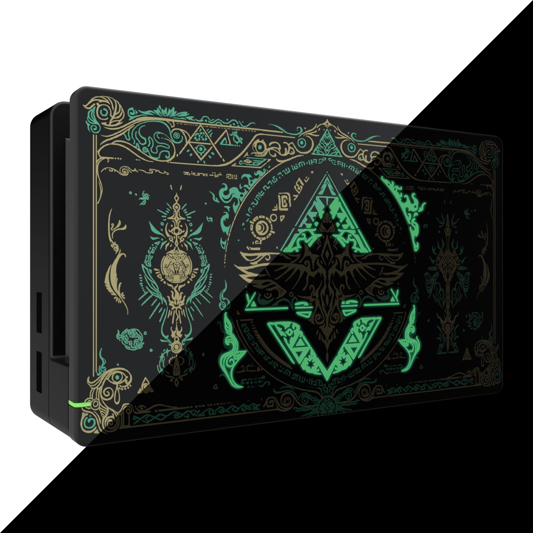 eXtremeRate Retail Custom Faceplate for Nintendo Switch Dock - Glow in Dark - Totem of Kingdom Black - FDT109